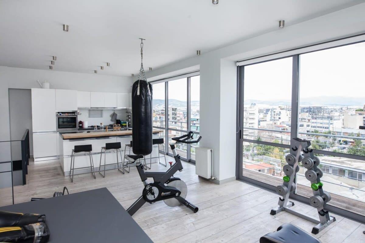Penthouse With 360 View Of Athens And Private Gym Apartment Exterior photo